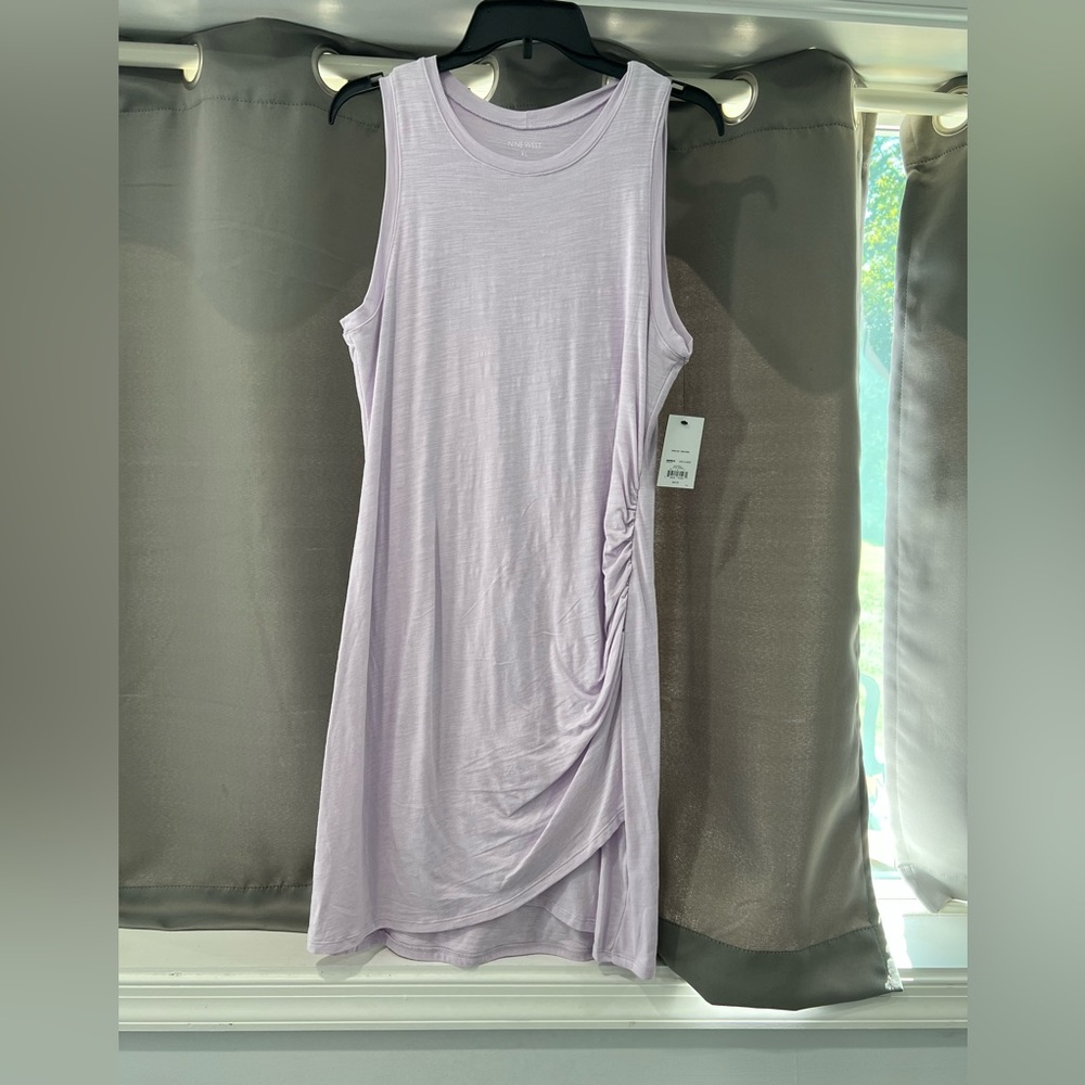 - Women’s French terry tulip-hem sheath dress